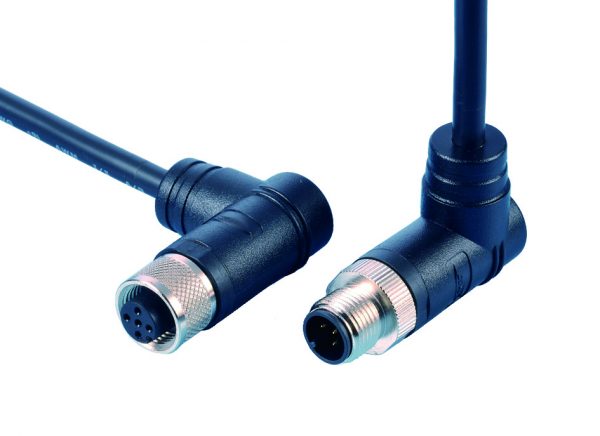 M12 Male/Female Open End 90° Cable - CBLWR